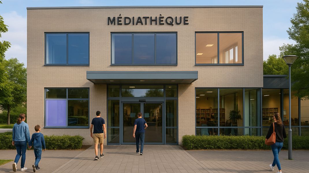 bâtiment public médiathèque sécurisé avec du film de sécurité